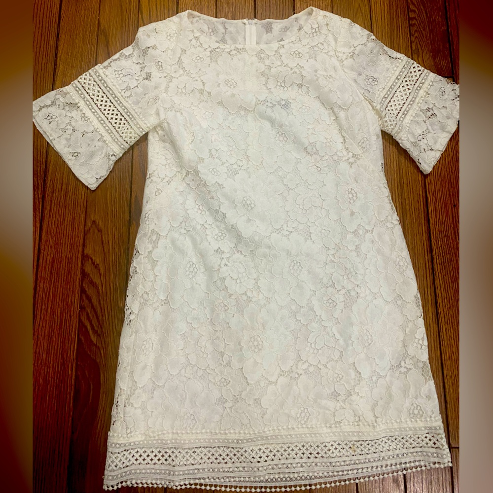 SZ 14 RALPH LAUREN WHITE LACE DRESS